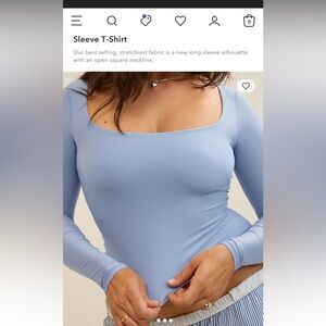 Aerie Smooth Sky Blue Long Sleeve Top